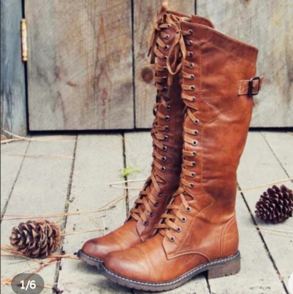knee high brown boots